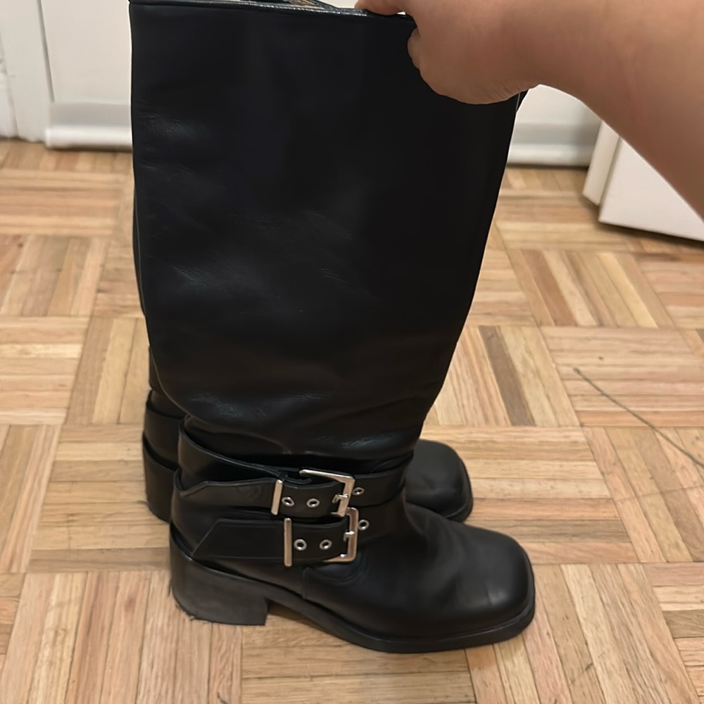 & other stories leather long boots